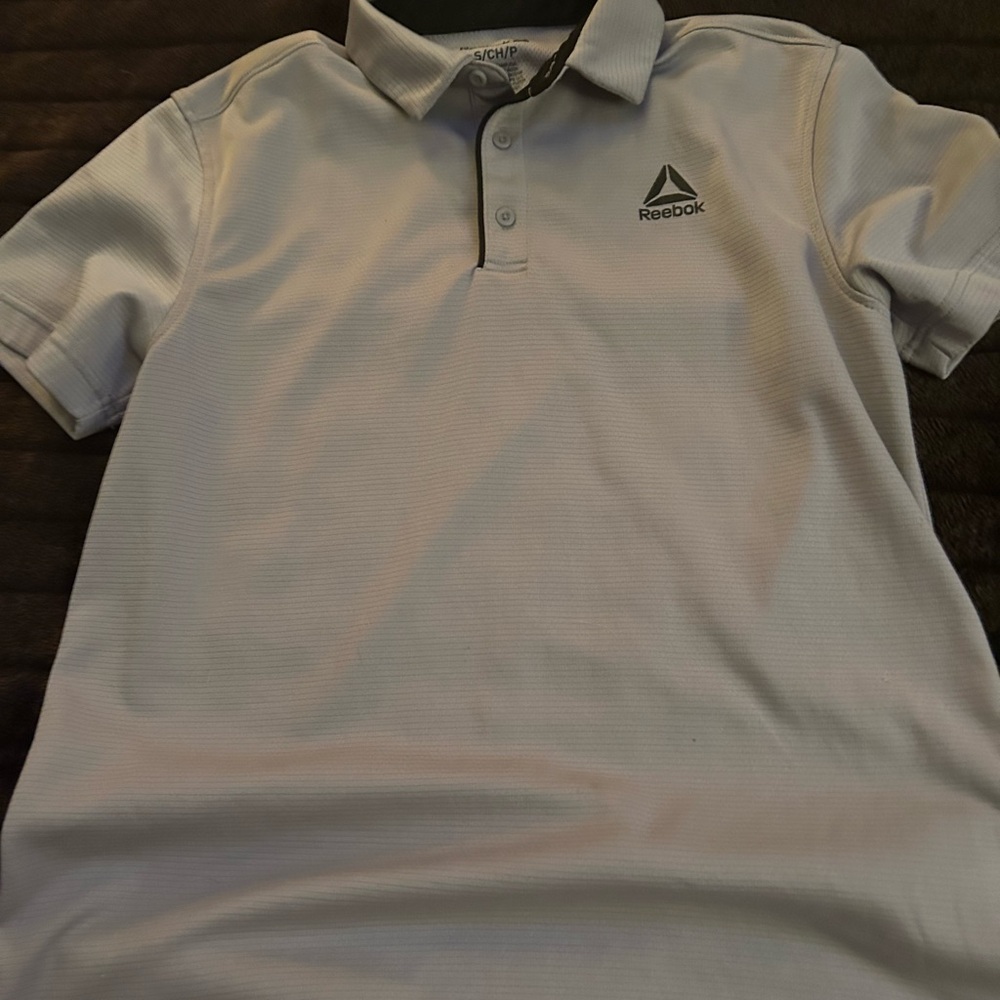 Reebok Men’s Light Gray Polo with Dark Trim